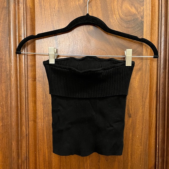 Black Ribbed Tube Top - Picture 3 of 3